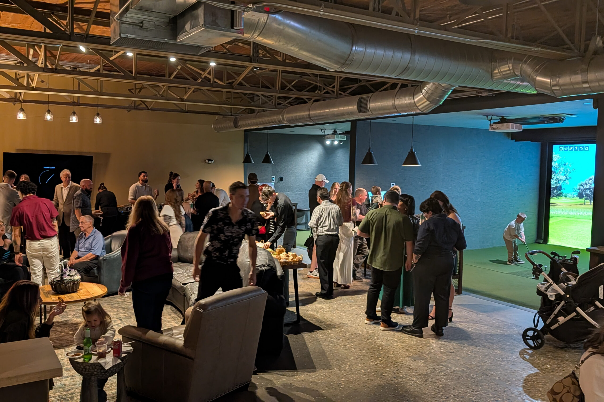 A photo of a party inside City Club Golf